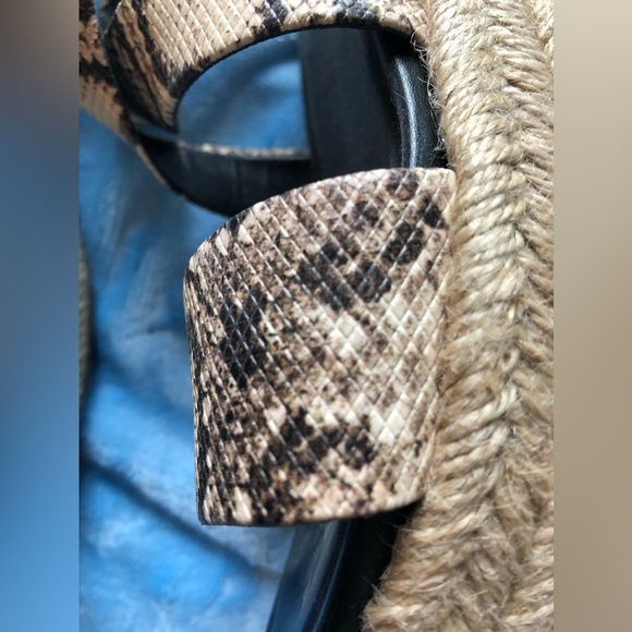 Reptile vegan leather sandals espadrilles platforms - Picture 7 of 14